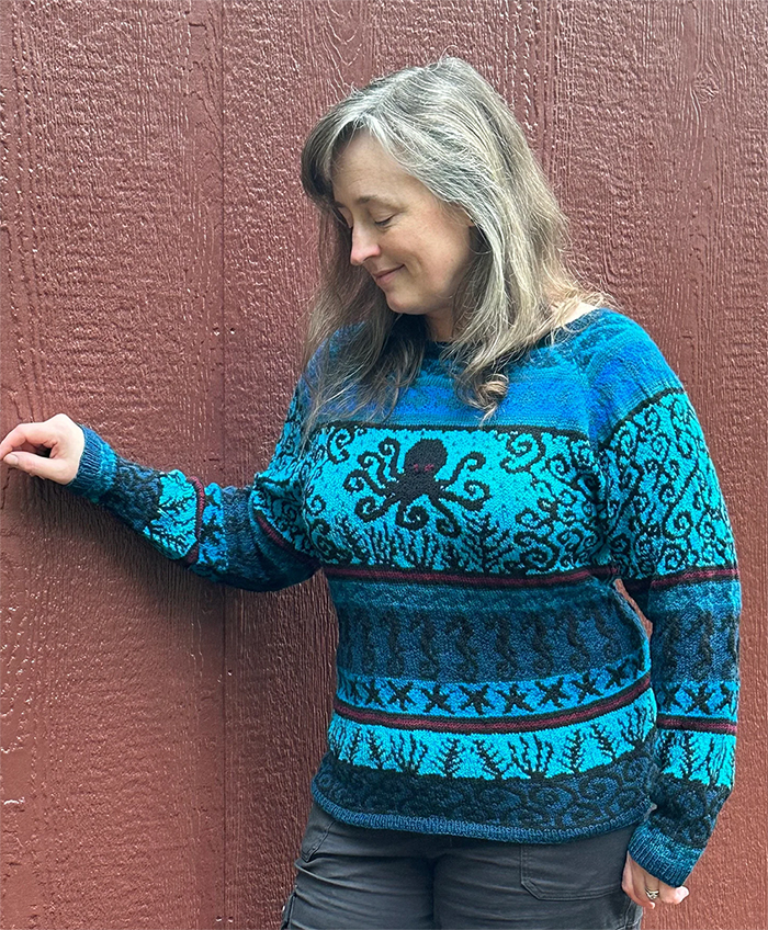 Knitting Patterns for Octopus Kraken Depths Sweater
