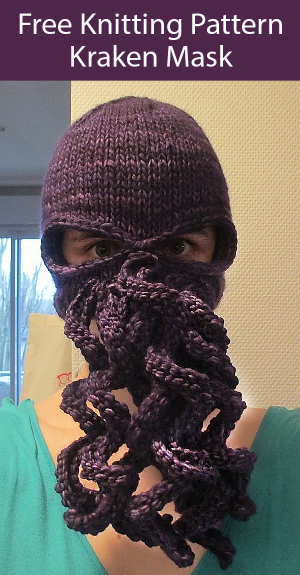 Free Knitting Pattern Kraken Mask Halloween Squid Cthulhu
