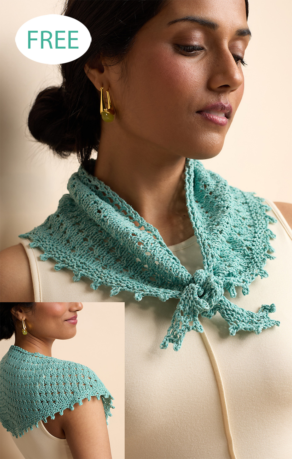 Free Kusabi Bandana Shawlette Knitting Pattern