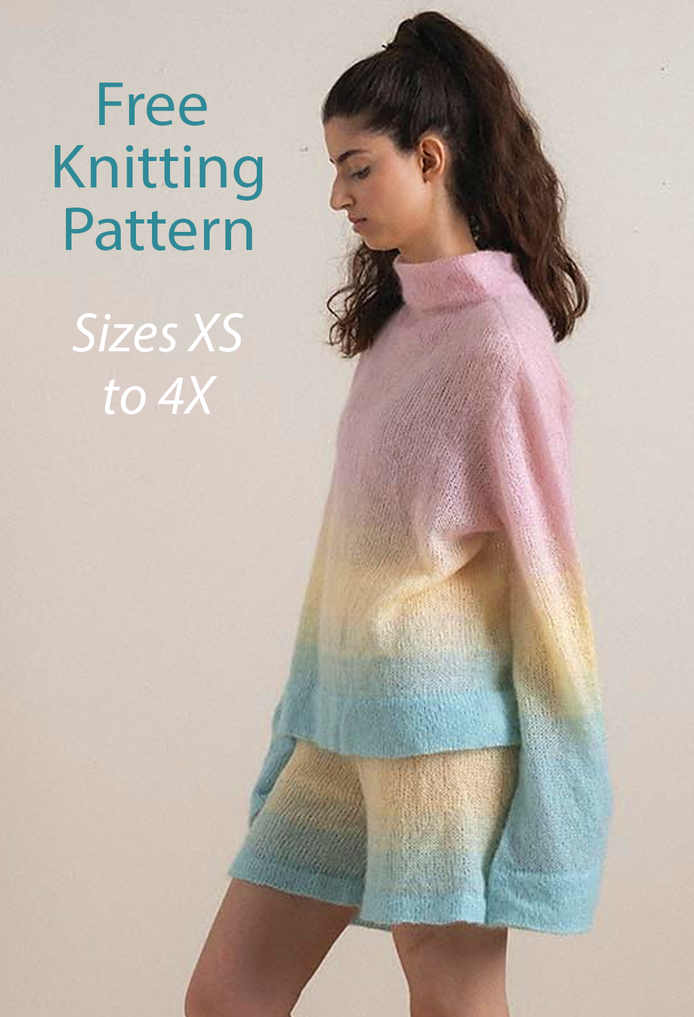 Free Women's Coastal Sweater and Shorts  Knitting Pattern