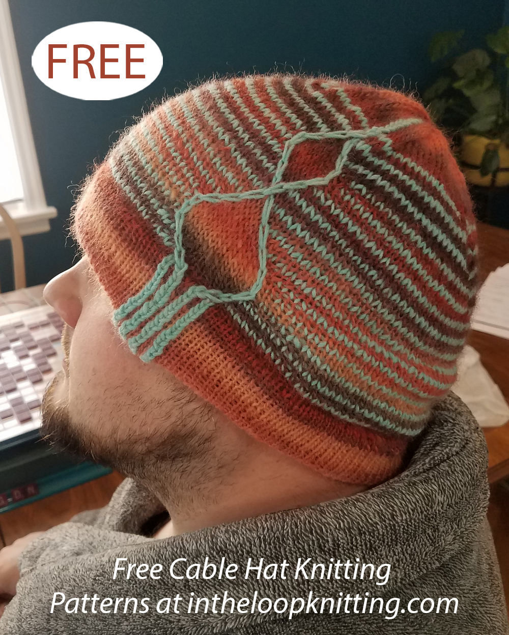 Free Color Cable Hat Knitting Pattern
