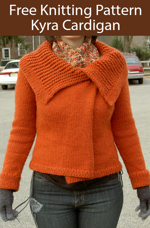 Free Knitting Pattern for Kyra Cardigan Sizes XS to 2X