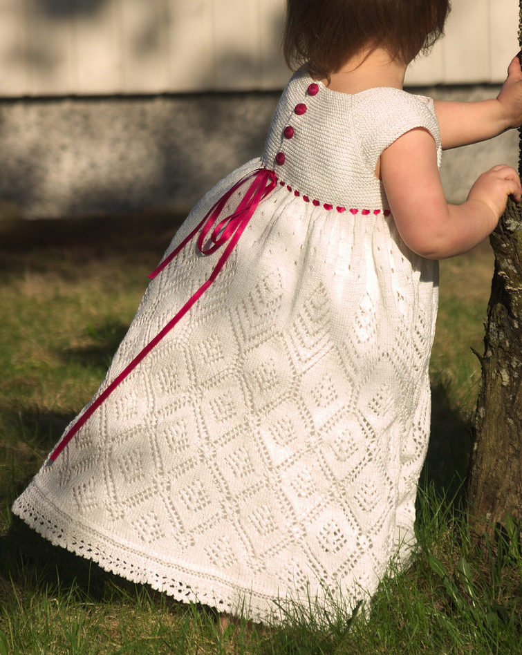 Free Knitting Pattern for Child's Lace Dress
