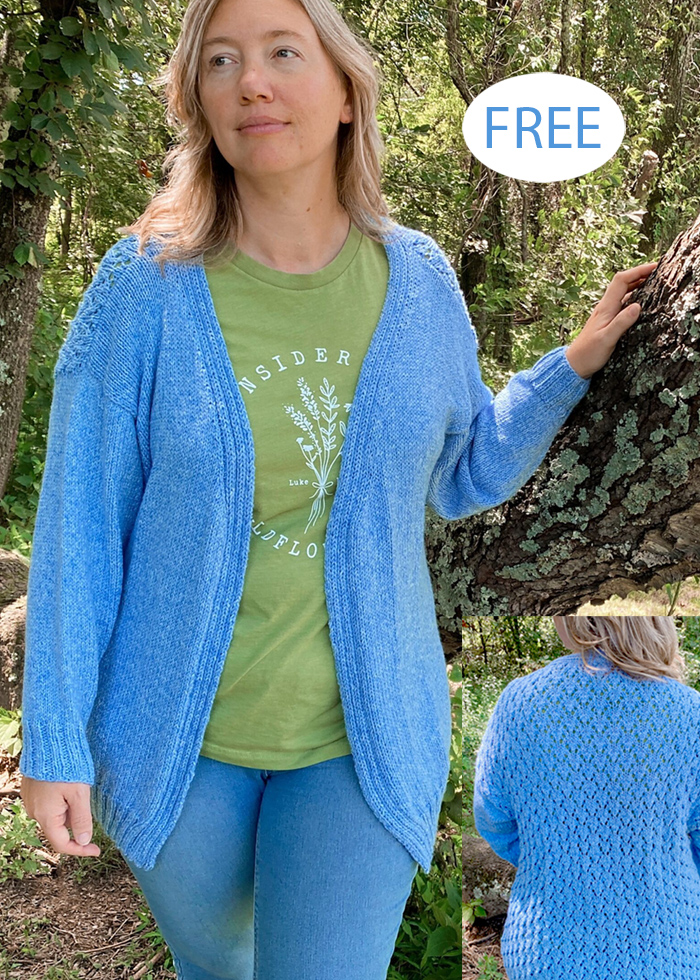 Free Knitting Pattern Lace Back Cardigan