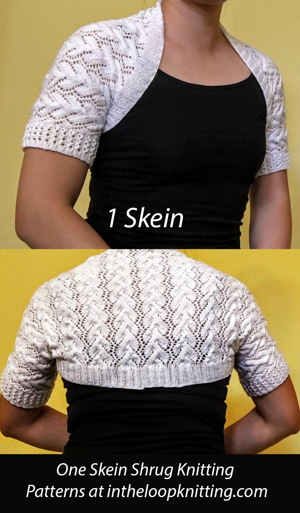 Lace Cabled Vine Shrug Knitting Pattern