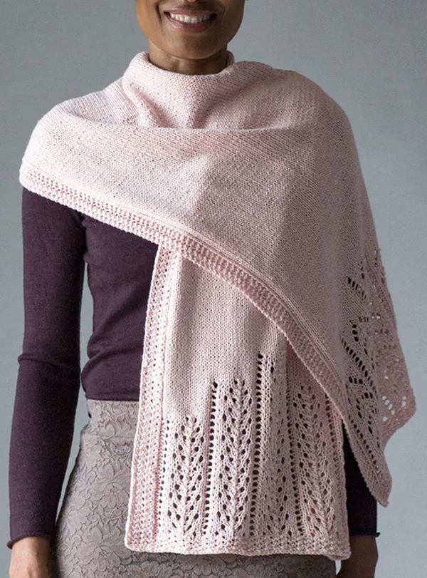 Lace Dipped Scarf Free Knitting Pattern