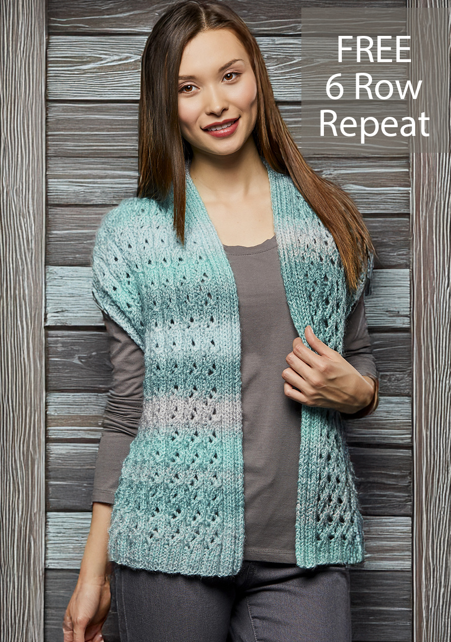 Lace Rib Vest Free Knitting Pattern