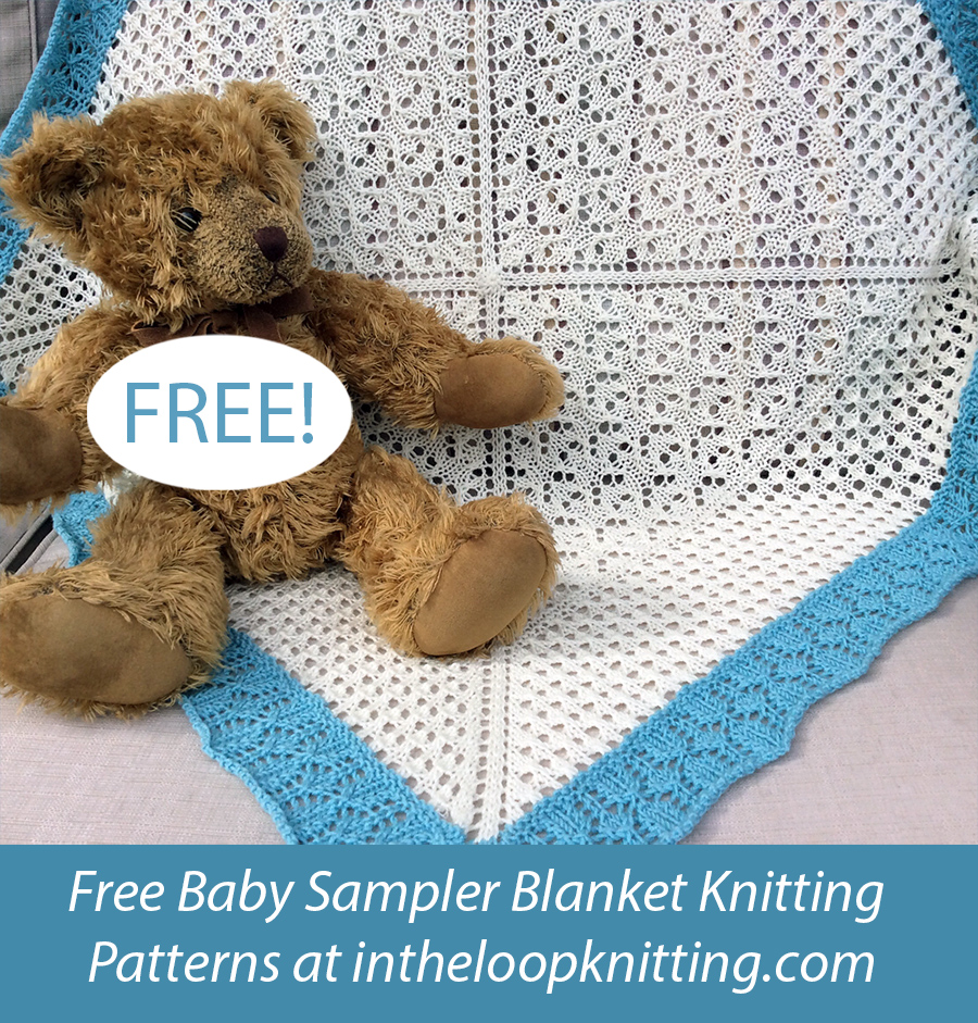 Free knitting pattern for Lace Sampler Baby Blanket and more baby blanket knitting patterns