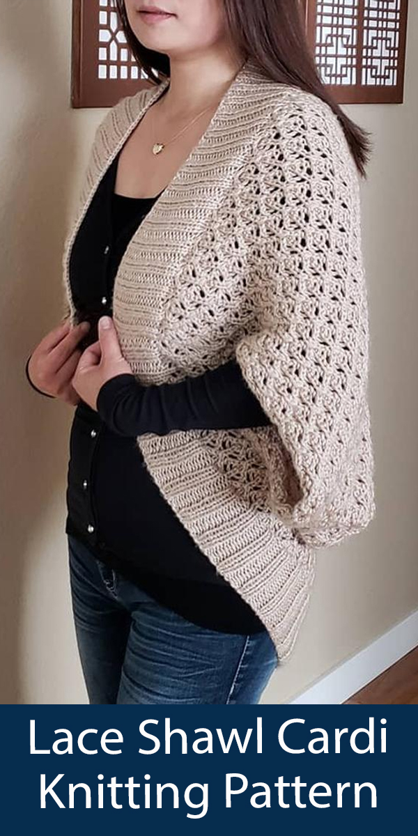 Cardigan Knitting Pattern Lace Shawl Cardi