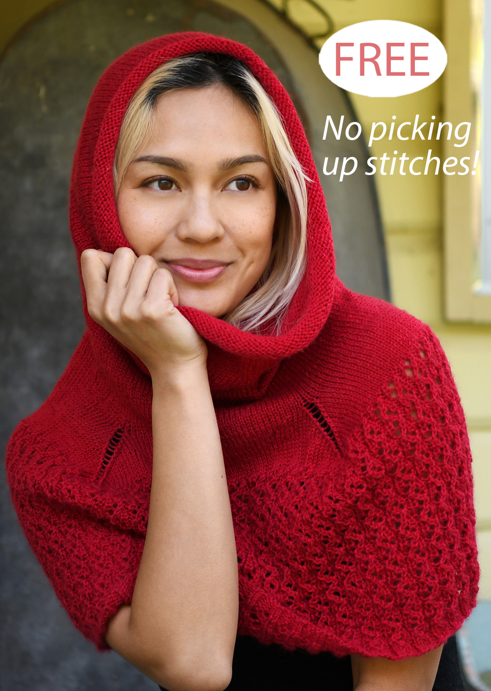 Free Hooded Cowl Poncho Knitting Pattern