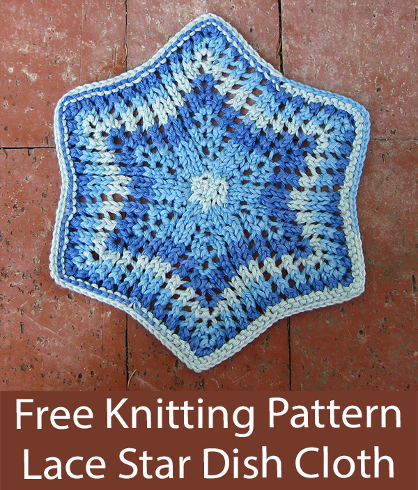 Free Dish Cloth Knitting Pattern Lace Star Cloth