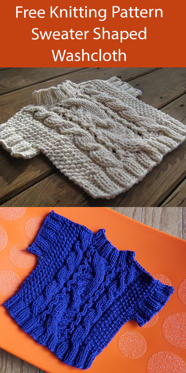Free Dishcloth Knitting Pattern Lacey Cabled Sweater Washcloth