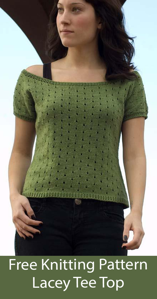 Free Top Knitting Pattern Lacey Tee Top