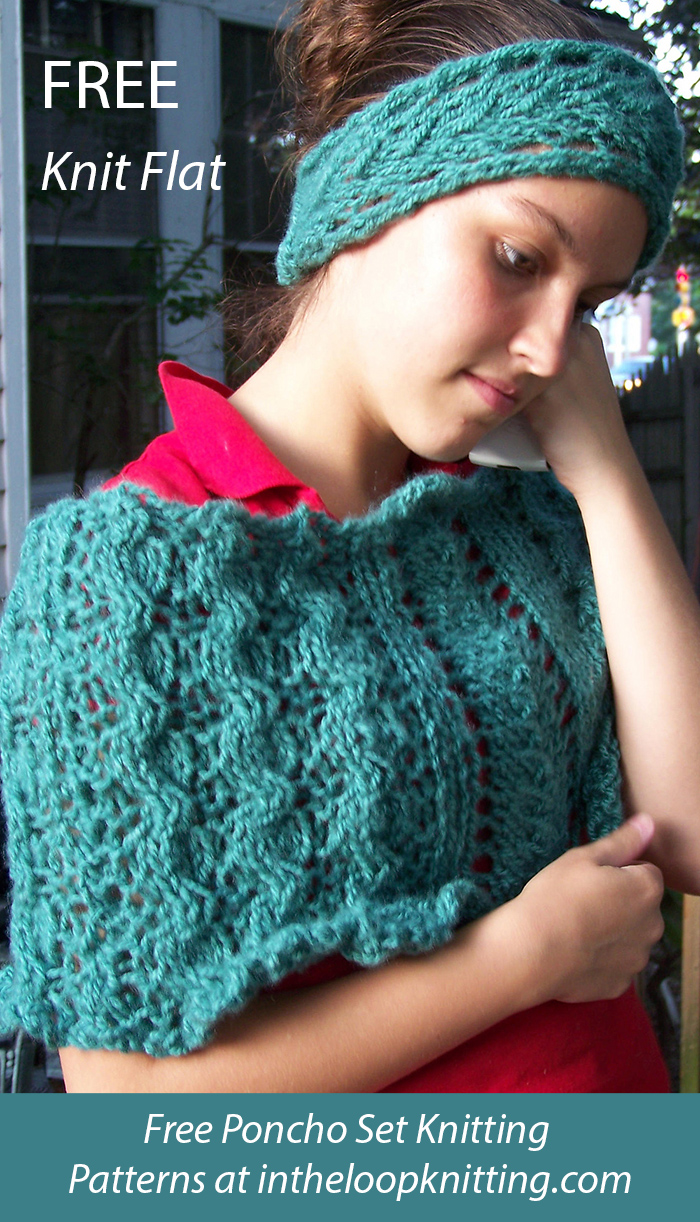 Free Lacy Cabled Cape and Headband Knitting Pattern Set