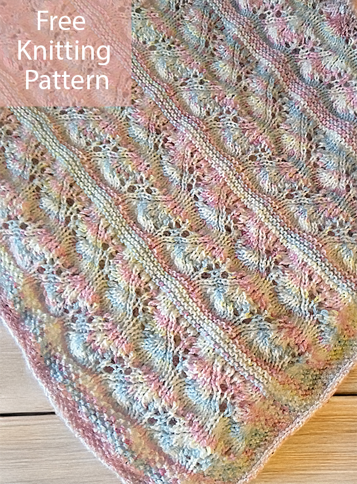 Knitting Pattern for Free Lacy Japanese Feather Baby Blanket
