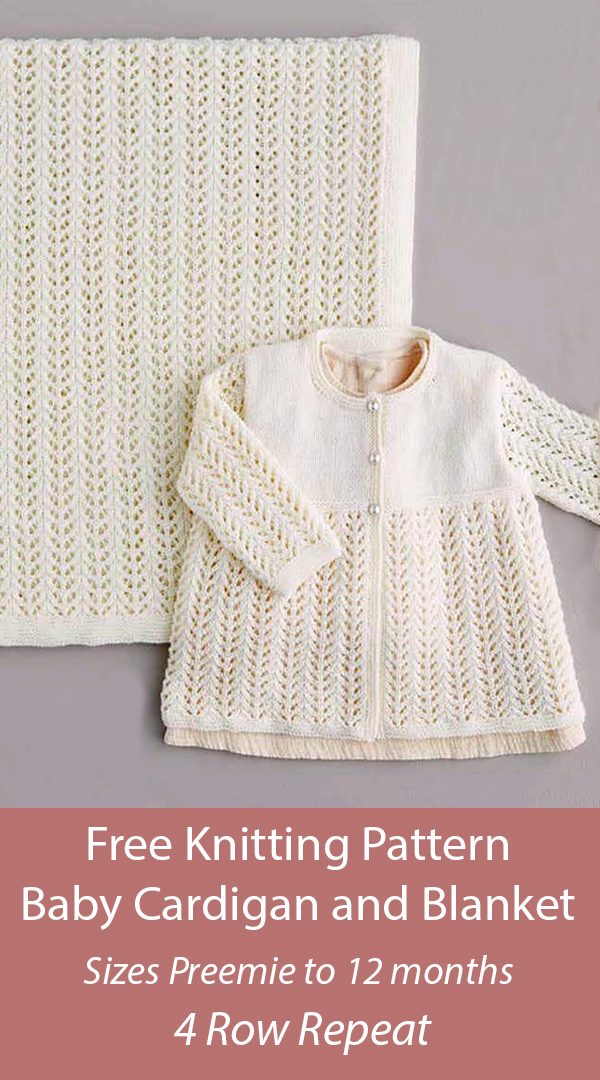 Free Lace Baby Cardigan and Blanket Knitting Pattern Sirdar 5484