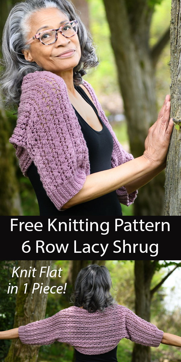 Lacy Shrug Free Knitting Pattern Knit Flat