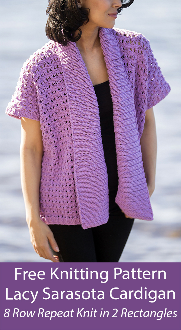 Free Cardigan Knitting Lacy Summer Topper 8 Row Repeat