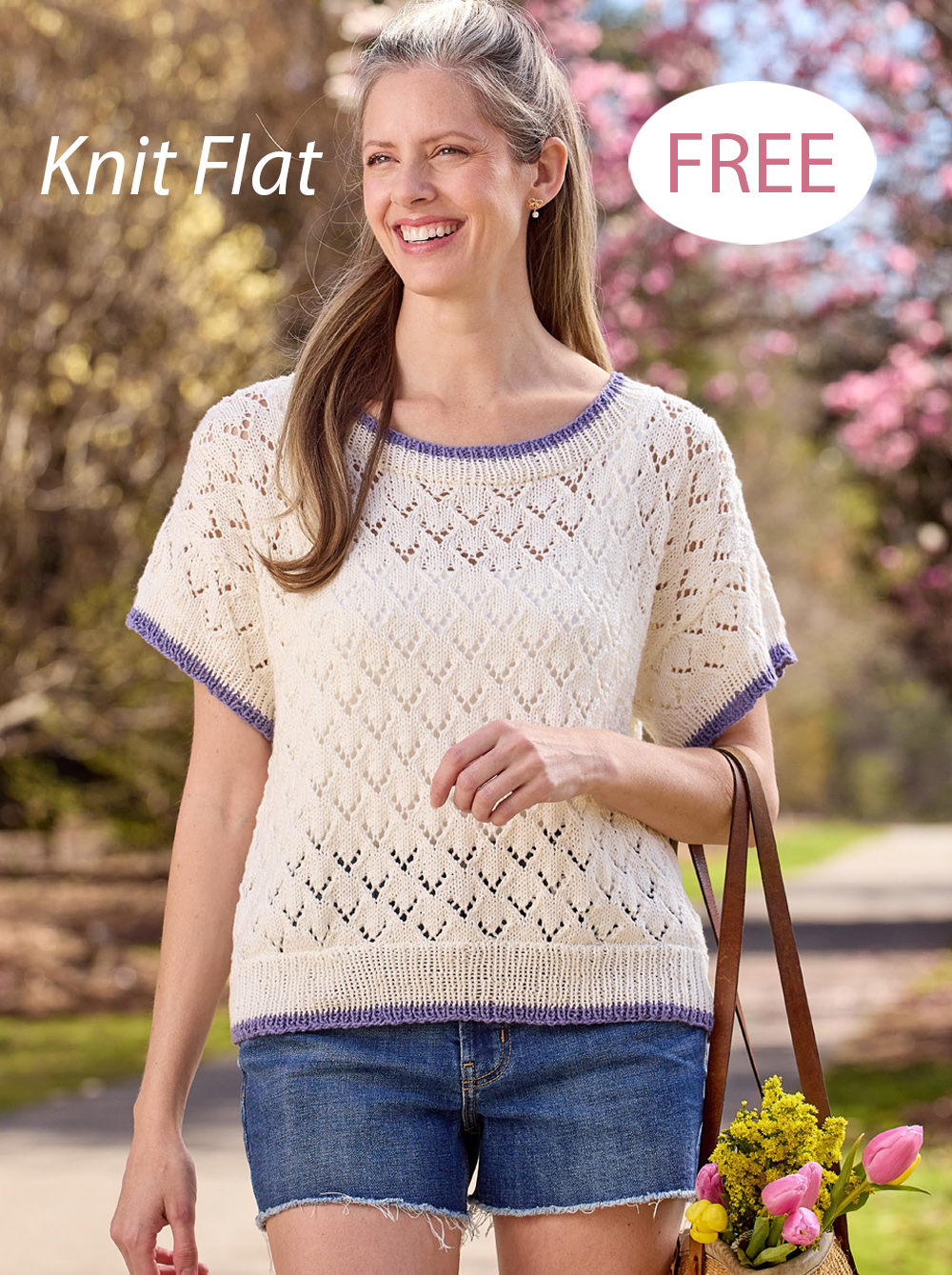 Free Sweater Knitting Pattern Lacy Vee Tee