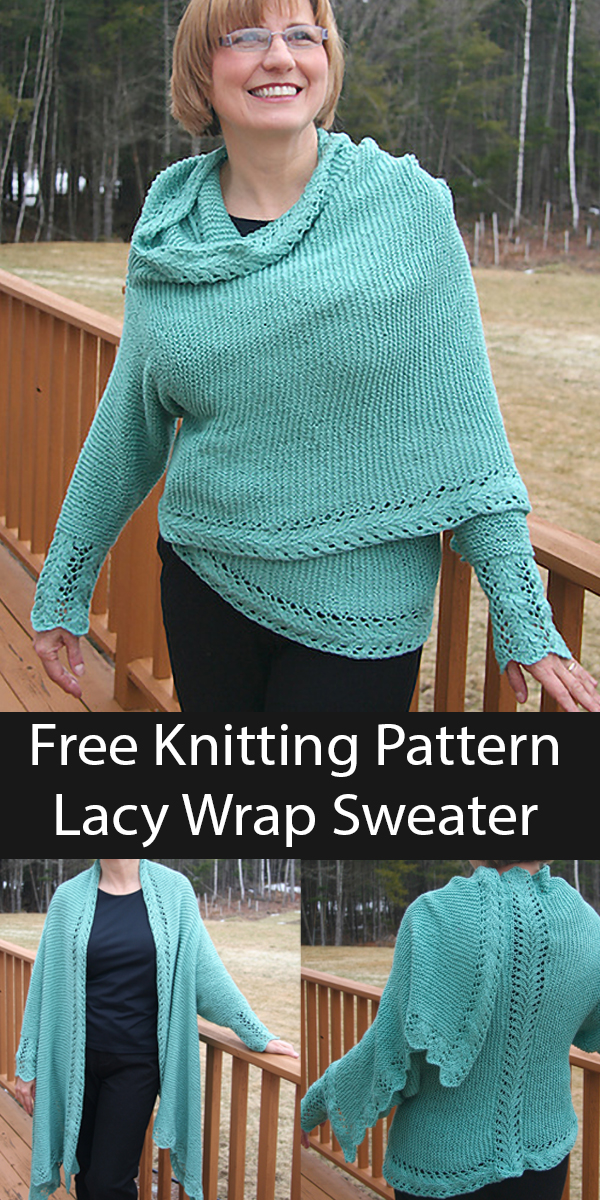 Free Lacy Wrap Sweater Cardigan Knitting Pattern
