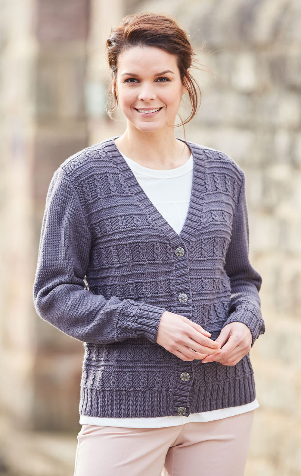 Textured Stripe Cardigan Knitting Pattern