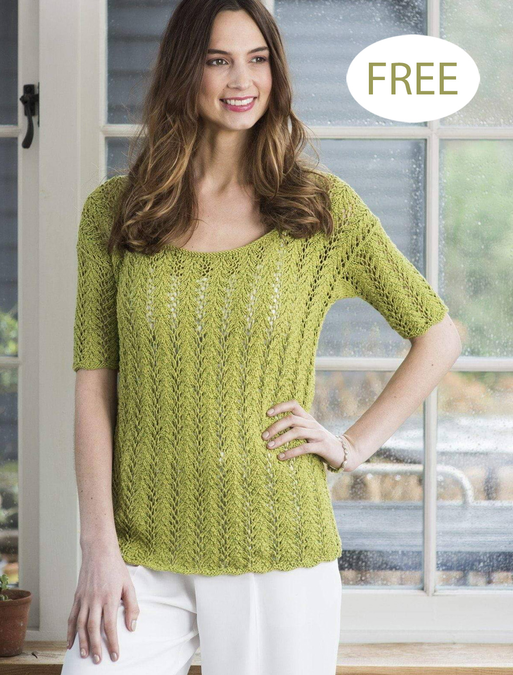 Ladies Lacy Tee Knitting Patterns Free Tee