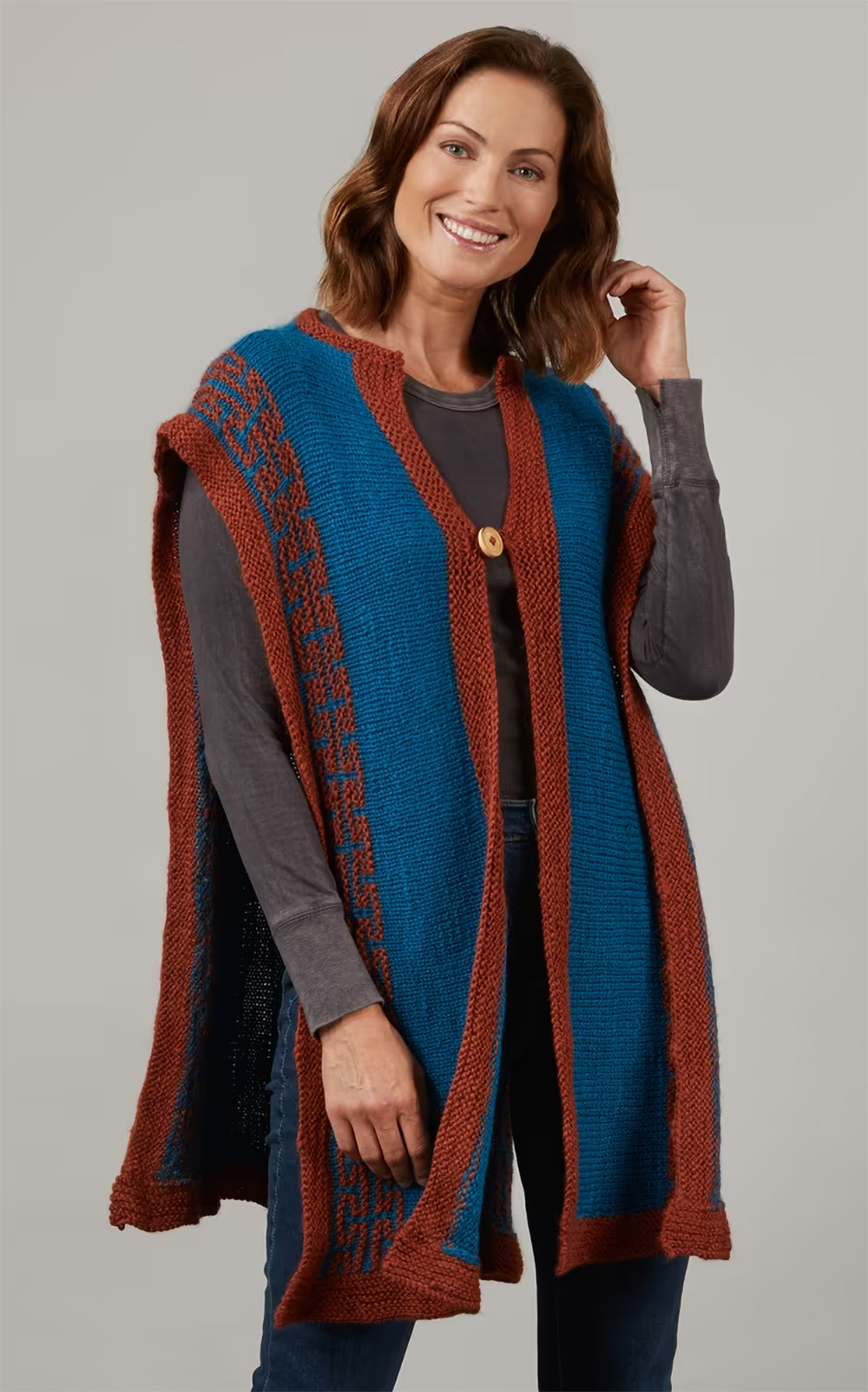 Shawl Knitting Pattern Lady Alice Poncho Ruana