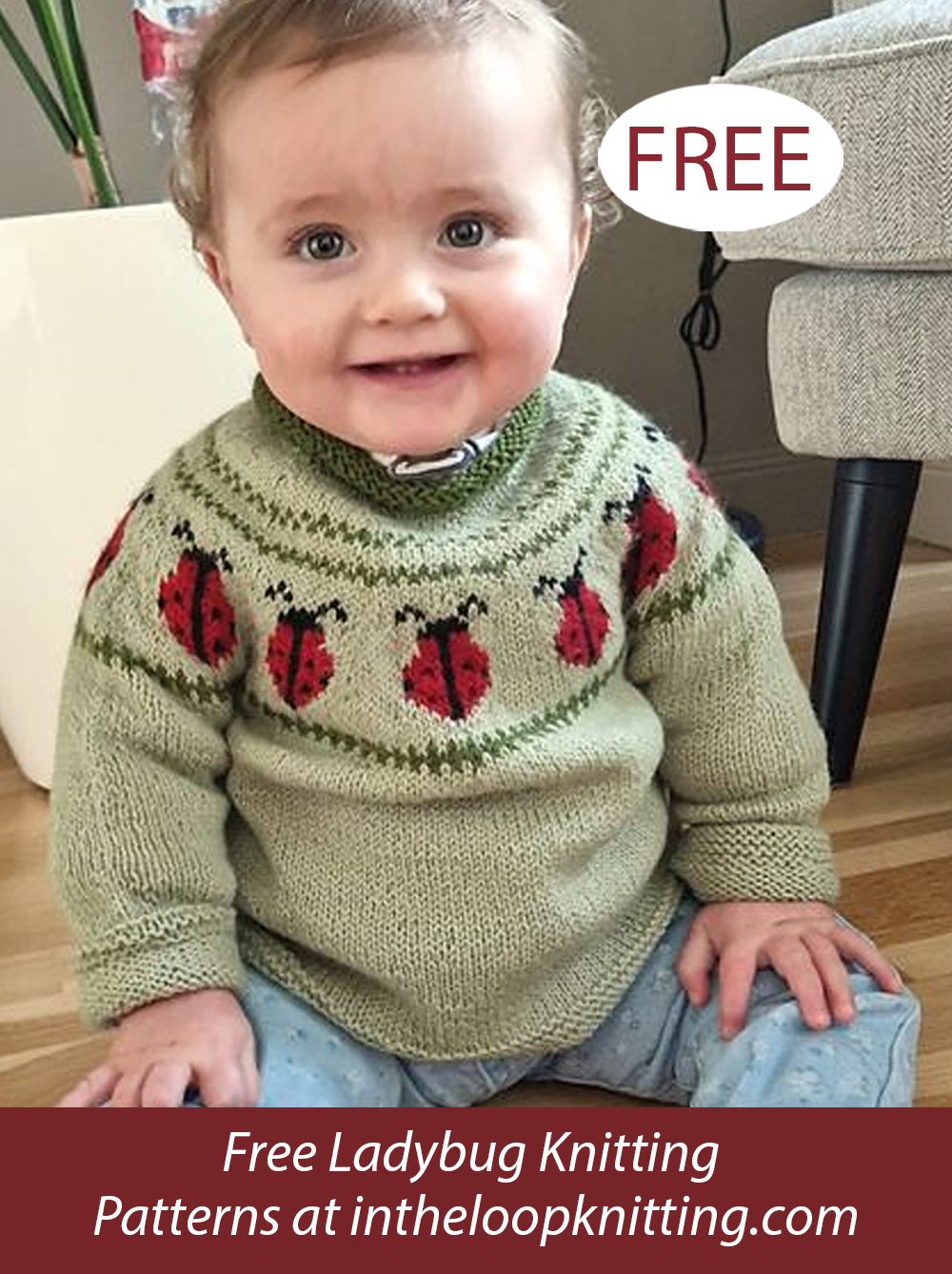 Free Lady Bug Baby Sweater Knitting Pattern