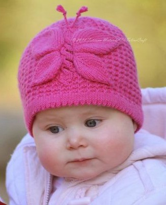 Knitting pattern for Lady Butterfly Hat and more baby hat knitting patterns