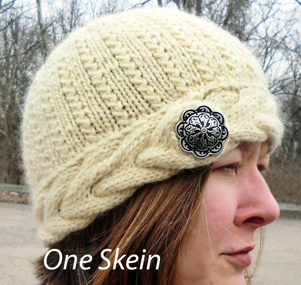 Free One Skein Lady Chadwick Cap Knitting Pattern