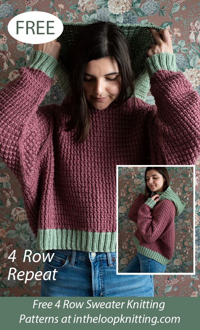 Free Lake Placid Hooded Sweater Knitting Pattern 4 Row Repeat