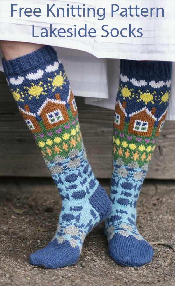 Free Knitting Pattern for Lakeside Socks