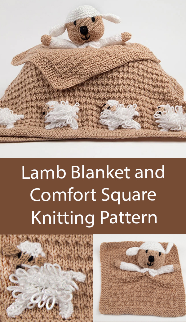 Baby Blanket Knitting Pattern with Lamb Lovey Blankie