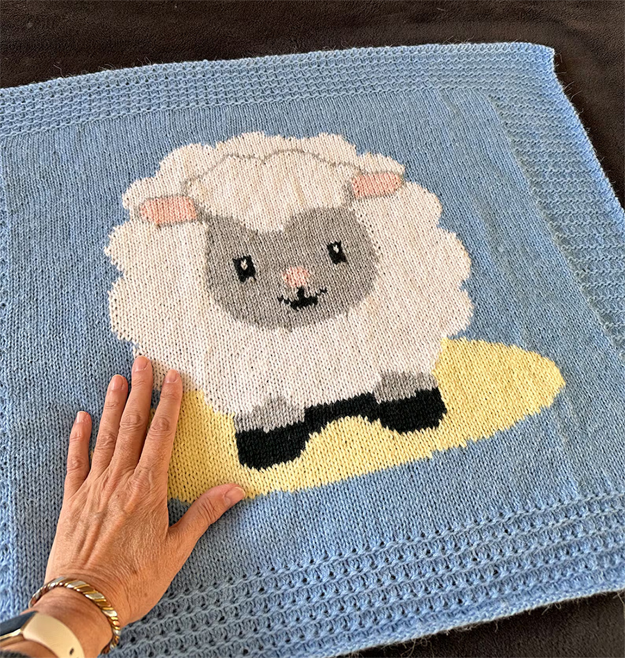 Lamb Baby Blanket Knitting Pattern