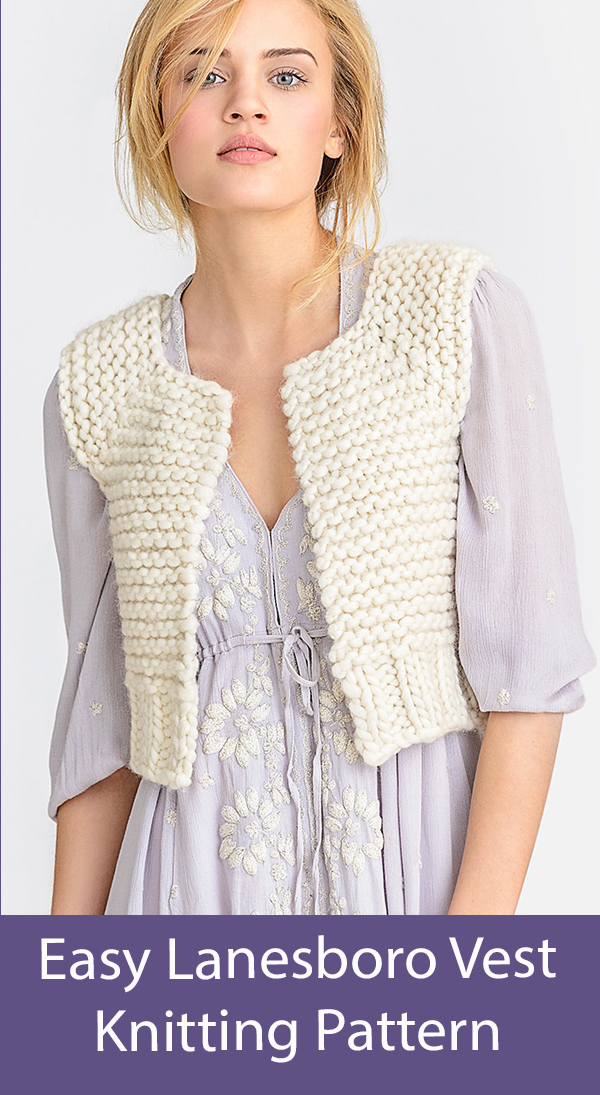 Easy Vest Knitting Pattern Lanesboro Vest No. 20155
