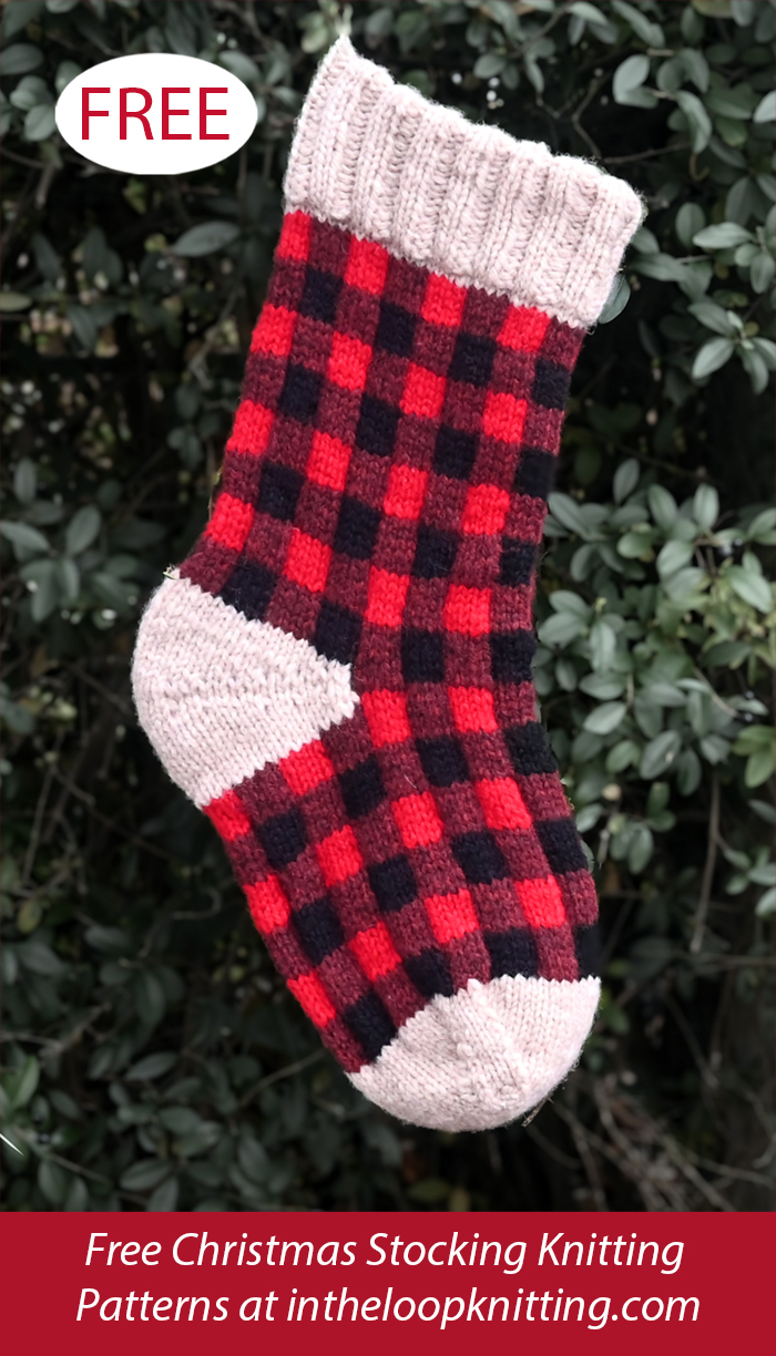 Free Christmas Plaid Stockings Knitting Pattern