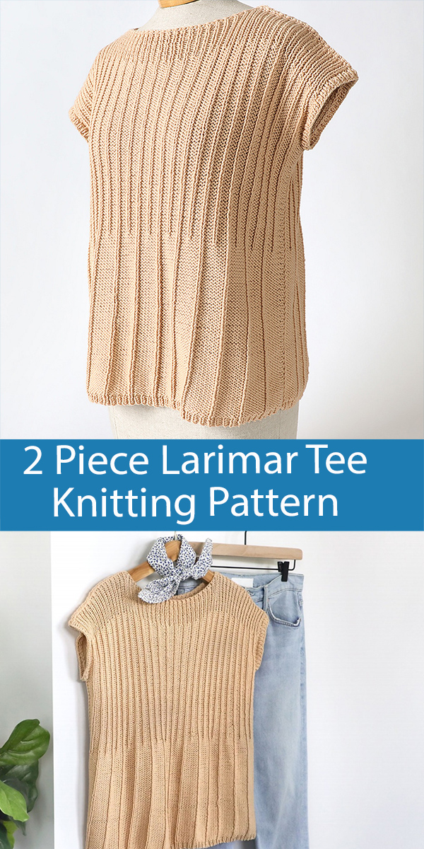 Knitting PatternLarimar Tee Top 2 Row Repeat