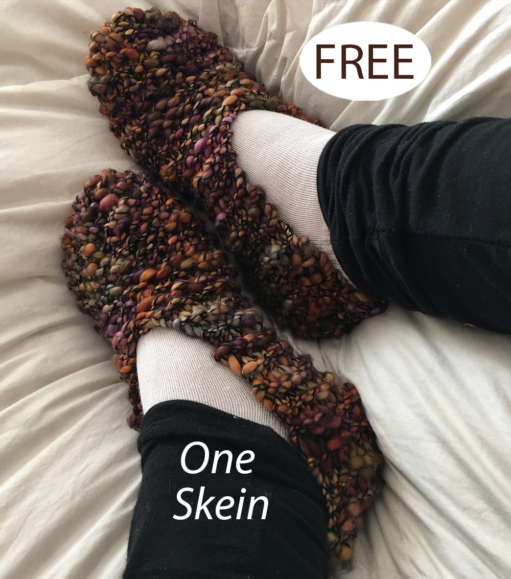 Free One Skein Last Minute Slippers Knitting Pattern