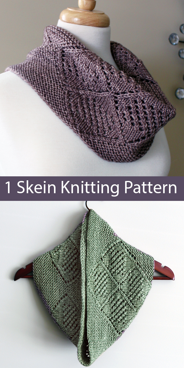 Knitting Pattern for 1 Skein Lattice and Purl Cowl