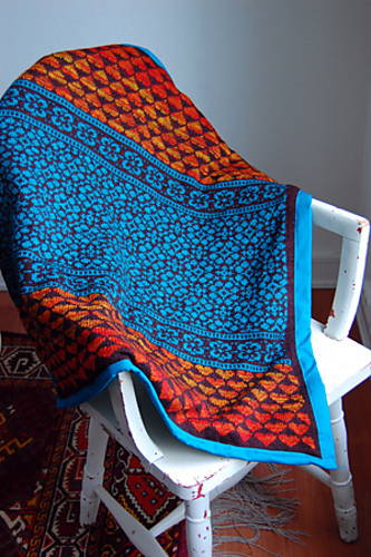 Free knitting pattern for Latvian Garden Baby Blanket