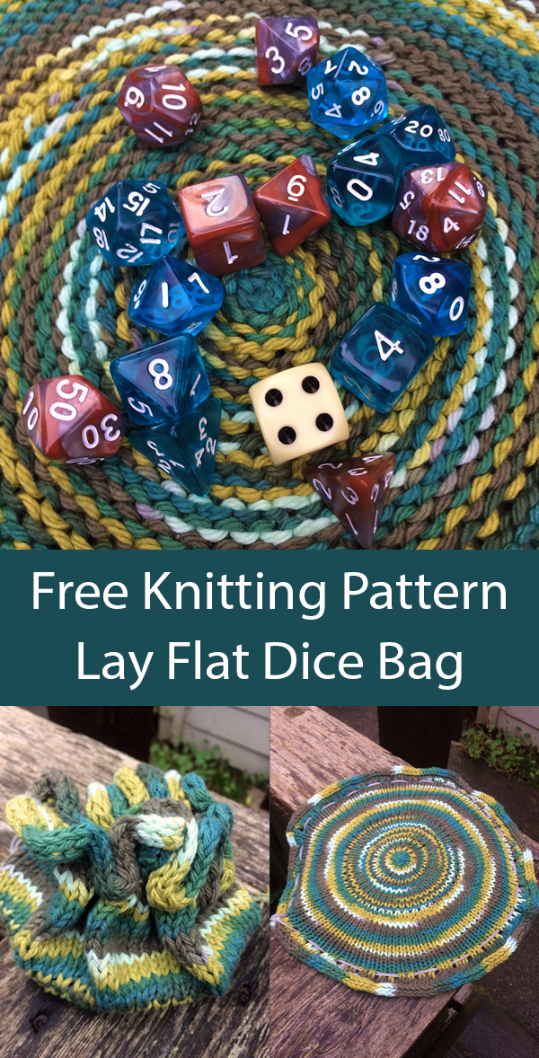 Lay Flat Dice Bag Free Knitting Pattern