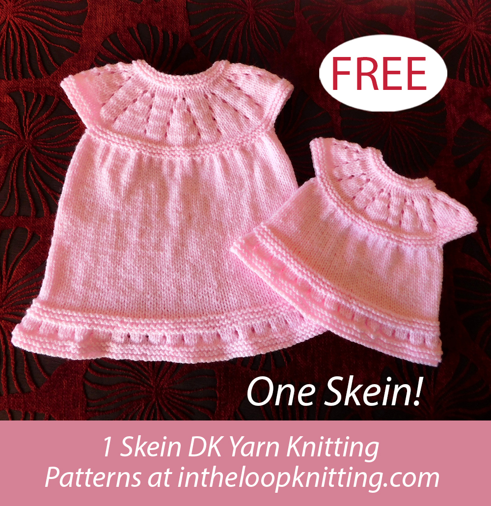 Free One Skein Baby Dress Knitting Pattern 