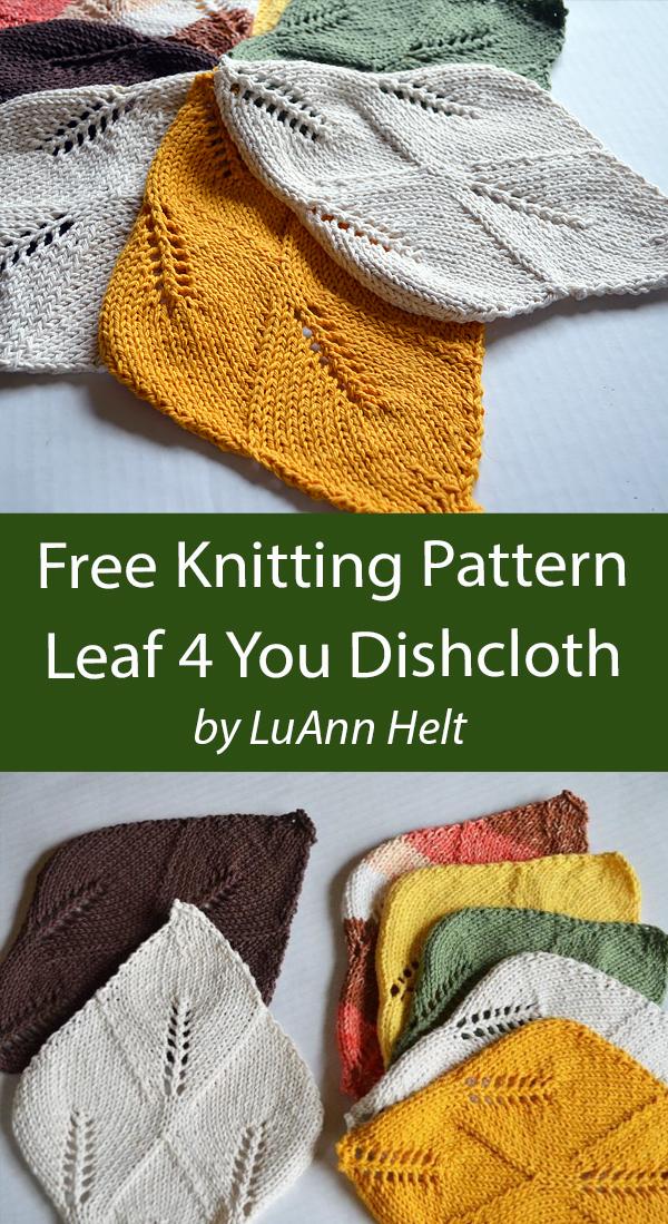 Free Knitting Pattern Leaf 4 You Dish Cloth