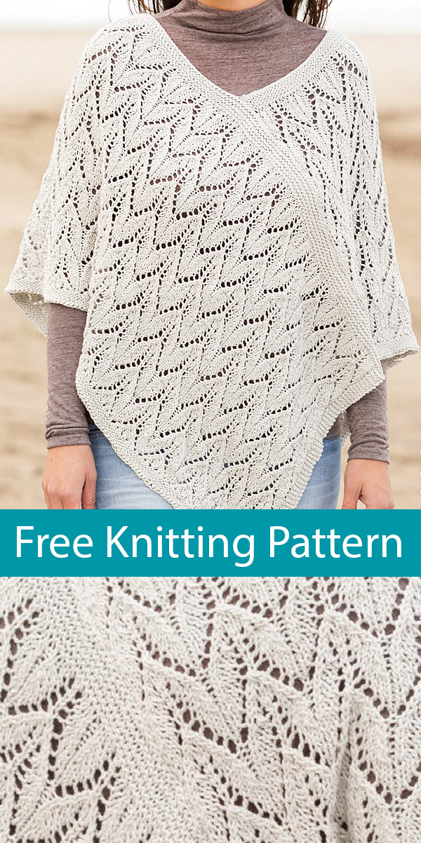 Free Knitting Pattern for Leaf Lace Poncho