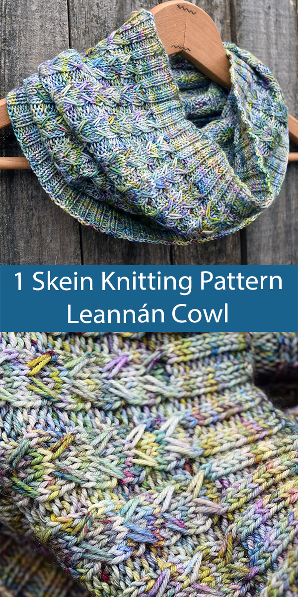 Cowl Knitting Pattern 1 Skein Leannán Cowl