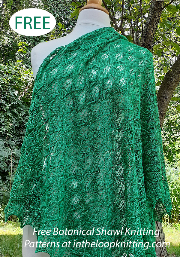 Free Leaves in Deepwood Shawl Knitting Pattern 