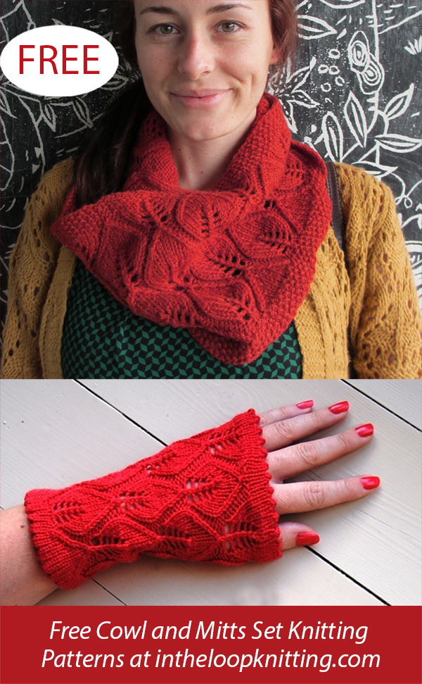 Free Leaving Cowl and Cuffs Knitting Pattern