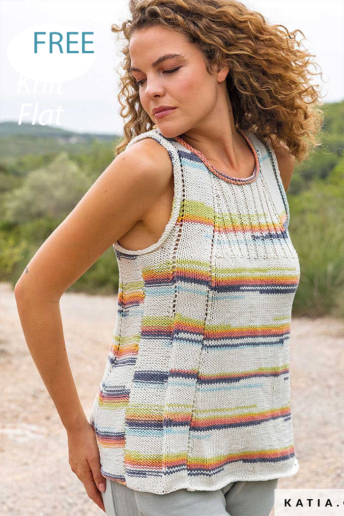 Free Knitting Pattern Sleeveless Blouse Flared Top