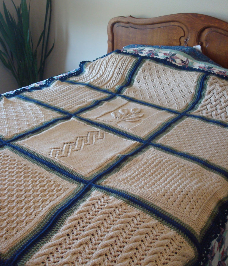 60 Easy-To-Knit Pattern Stitches Sampler Afghan