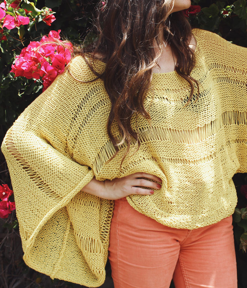 Free Knitting Pattern for Lemon Drop Sweater